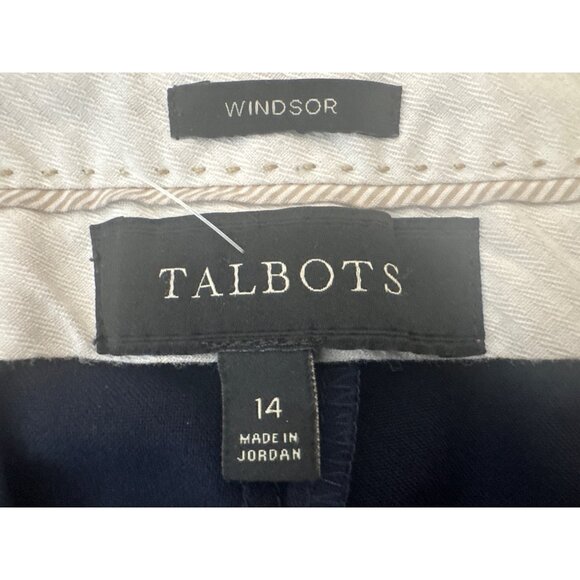 Talbots Womens Windsor Size 14 Pants Dark Navy Polyester Blend - Picture 5 of 14